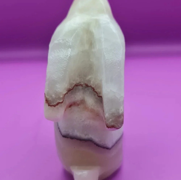 Vintage Bunny Rabbit Carved Gemstone Figurine Stone 4 Inch Paperweight Easter - Picture 2 of 4